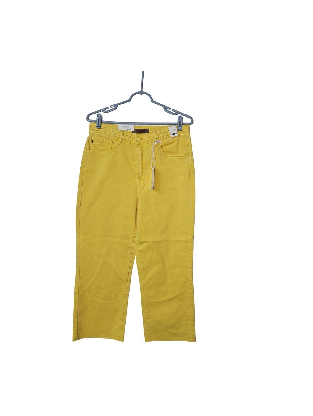 NWT Judy Blue Vibrant Yellow High-Rise Cropped Straight-Leg Jeans